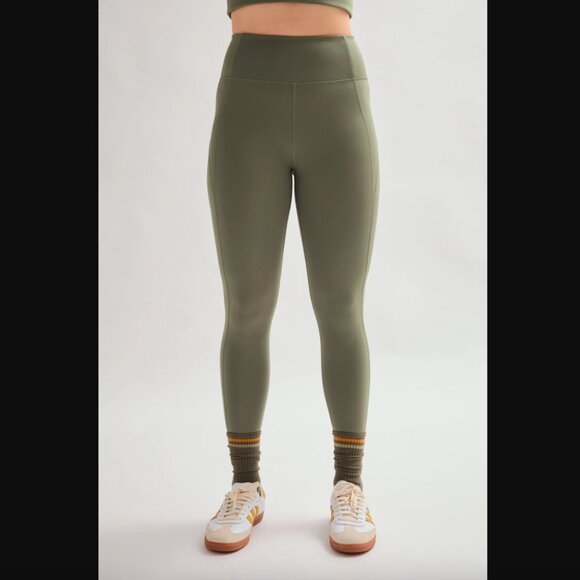 Girlfriend Collective Yosemite Olive Green Compressive High-Rise Leggings M - Picture 1 of 10